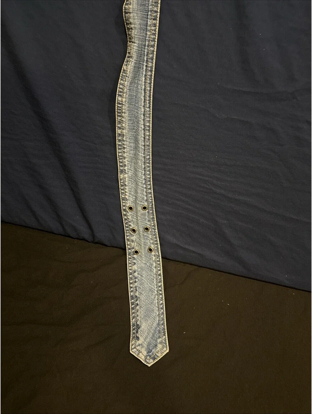 Denim Belt With Circular Buckle Y2K Style